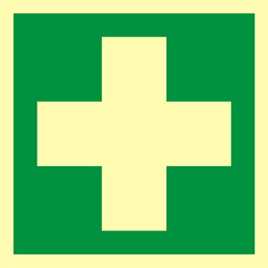 Znak BHP Pierwsza pomoc medyczna